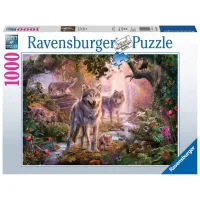 Ravensburger puzzel 1000 stukjes Wolvenfamilie in de zomer